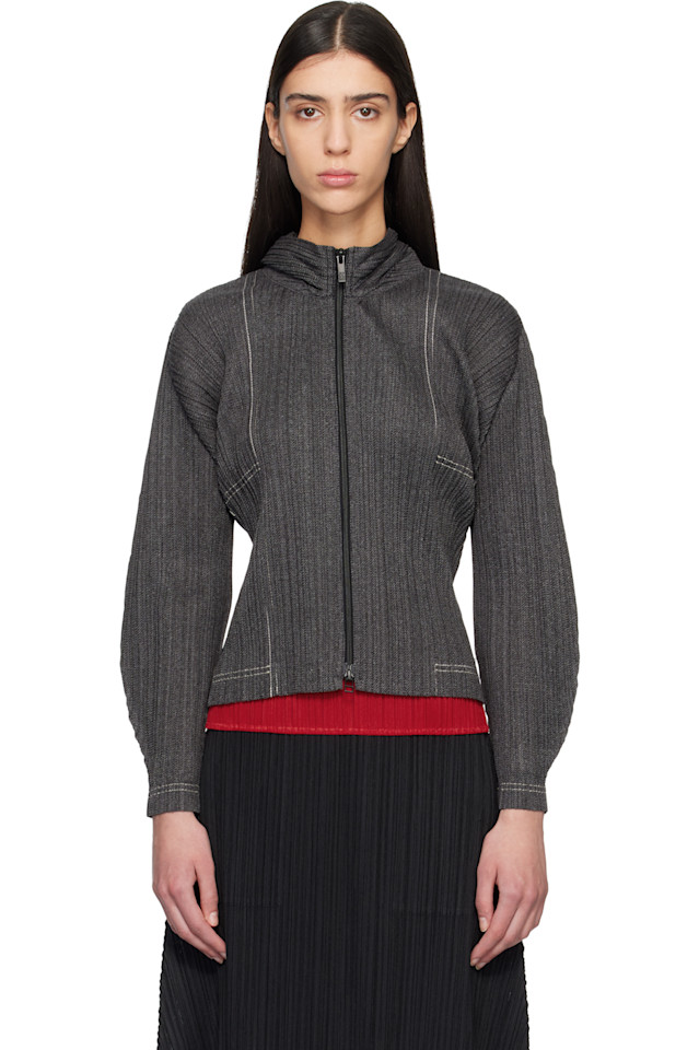 

Хлопковая джинсовая толстовка Pleats Please Issey Miyake, черный