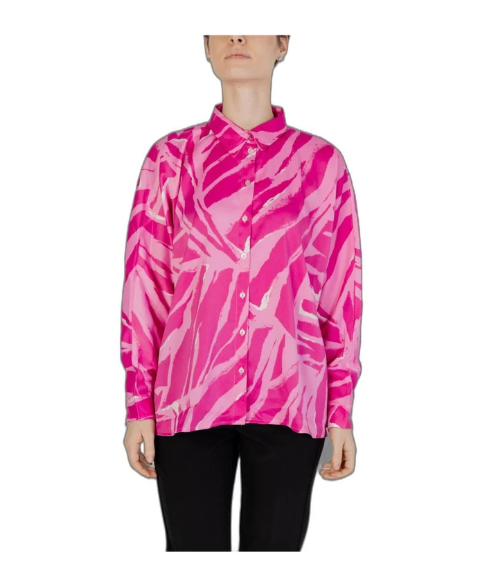 

Розовая рубашка с длинными рукавами с абстрактным принтом Only, розовый