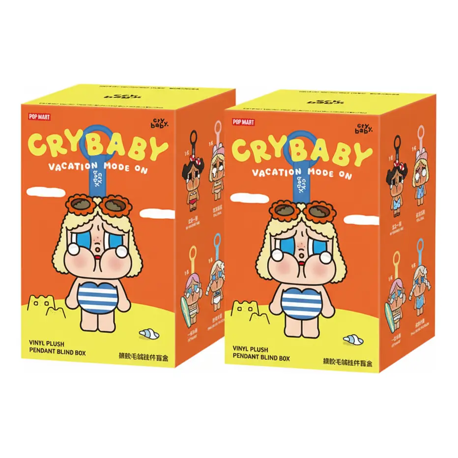 

Мягкая виниловая подвеска Pop Mart CRYBABY из серии Vacation Mode On, запечатанные коробки (2 слепых бокса)