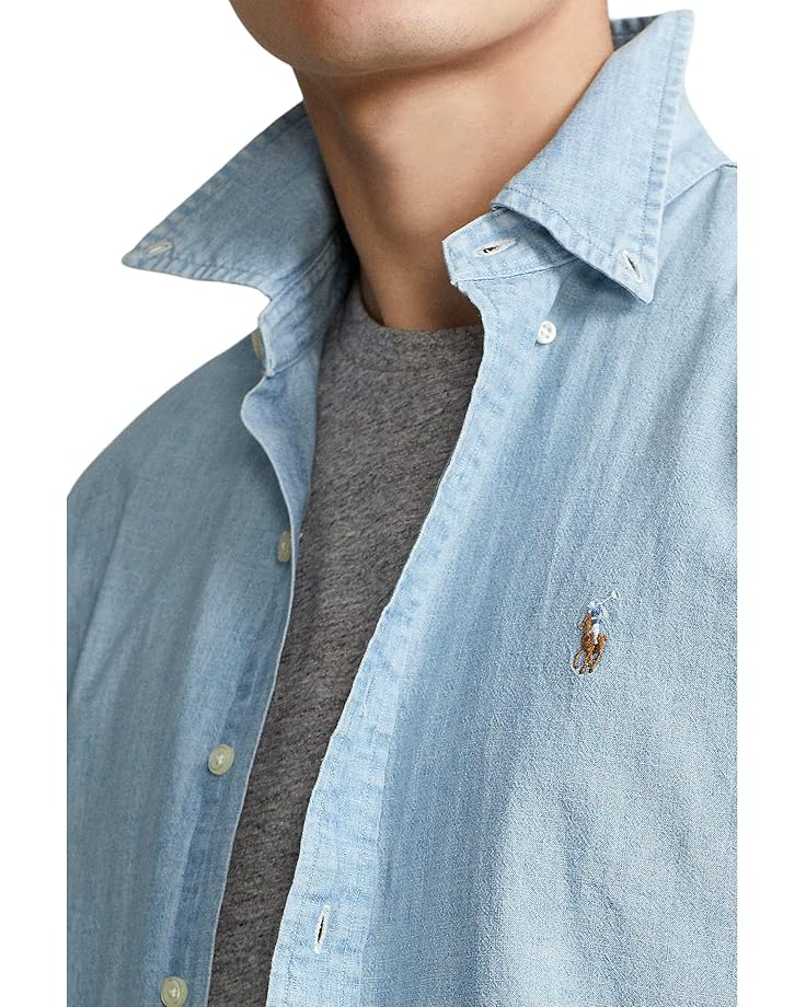Поло Polo Ralph Lauren Chambray Sport Shirt, цвет Chambray — фото 3