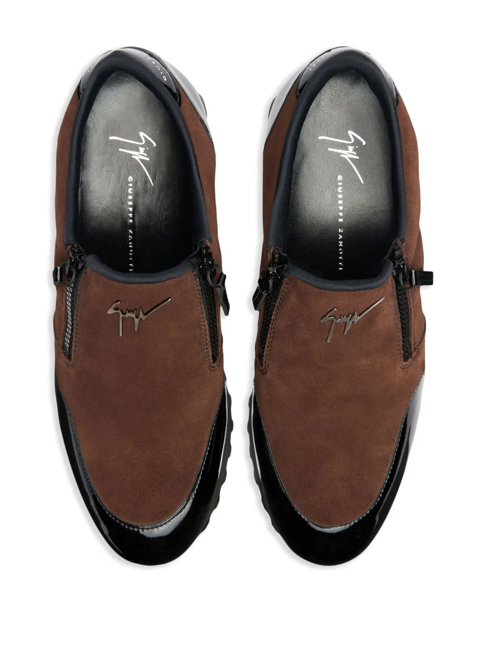 Лоферы Idle Run на молнии Giuseppe Zanotti, коричневый — фото 4