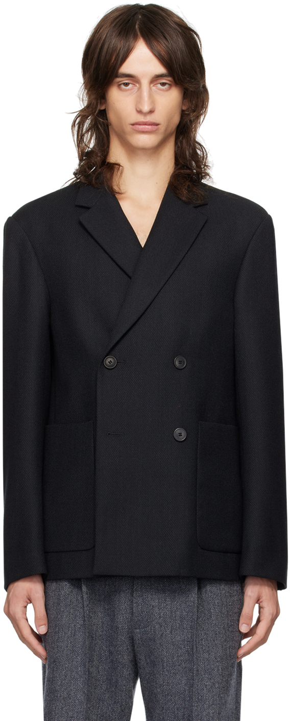 

Блейзер с зазубренными лацканами Dries Van Noten, черный
