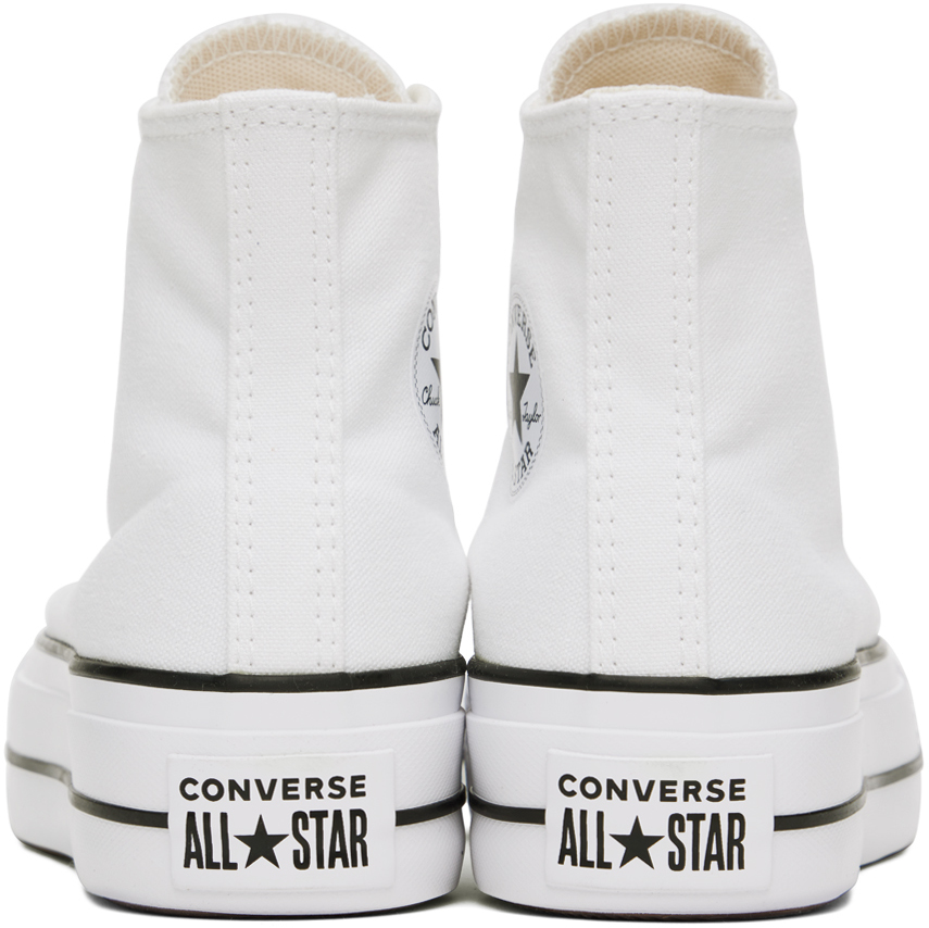 Белые кроссовки Chuck Taylor All Star Canvas Platform High Top Converse, белый/черный/белый — фото 2