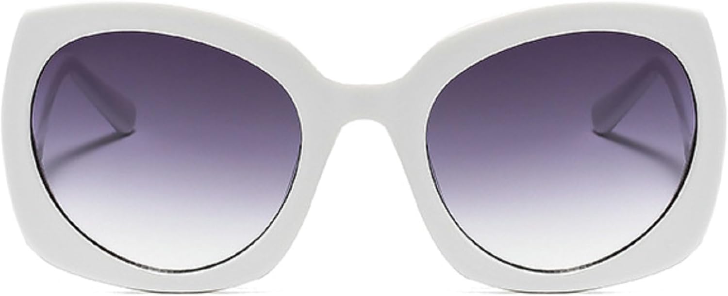 

Модные большие овальные солнцезащитные очки для женщин и мужчин в стиле ретро, ​​большие квадратные солнцезащитные очки для женщин в винтажном стиле с леопардовым градиентом mincl, White