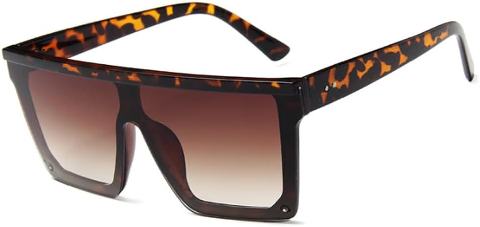 

Большие цельные защитные солнцезащитные очки для женщин и мужчин, квадратная оправа, для отдыха на природе, пляжа и путешествий Weloveushop, Leopard Pattern Double Tea Flakes