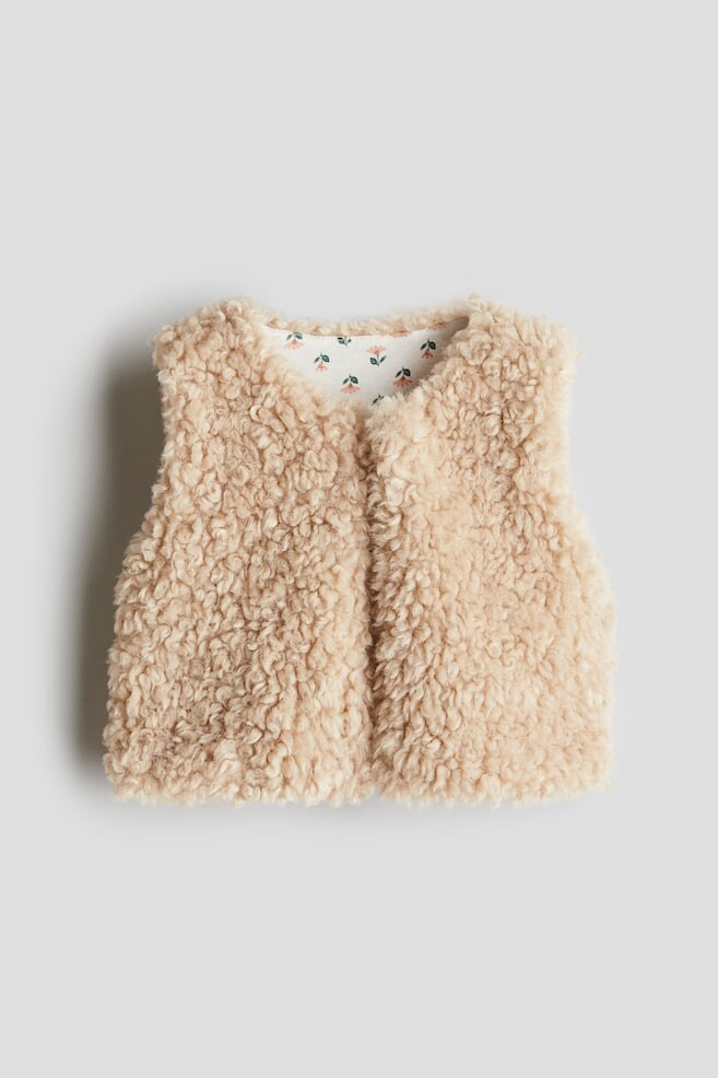 

Пушистый жилет H&M, бежевый