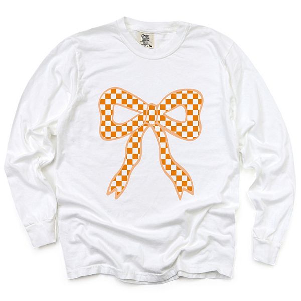 

Coquette orange checker bow - женская футболка с длинным рукавом и принтом Simply Sage Market, White, Белый, Coquette orange checker bow - женская футболка с длинным рукавом и принтом Simply Sage Market, White