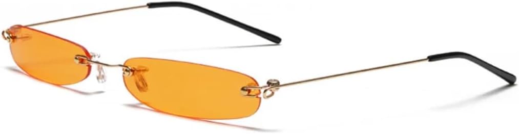 

Солнцезащитные очки с защитой от УФ-излучения UV400 | Металлические линзы в стиле «кошачий глаз» в панк-стиле | Для женщин и мужчин, для занятий спортом на открытом воздухе и вождения DSVIGF, Gold-orange