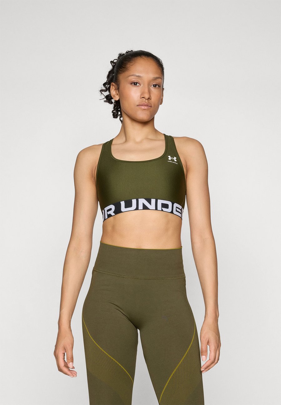 

Бюстгальтер Under Armour HeatGear Mid Branded, Expedition Green/White/Olive