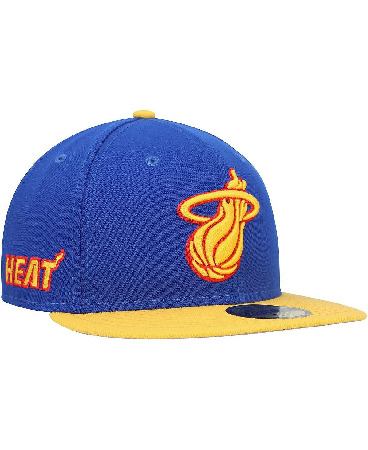 

Мужская синяя приталенная шляпа Miami Heat 59FIFTY с боковой нашивкой New Era