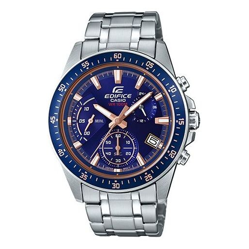 

Часы CASIO EDIFICE Waterproof Stainless Steel Strap Mens Blue Analog, синий