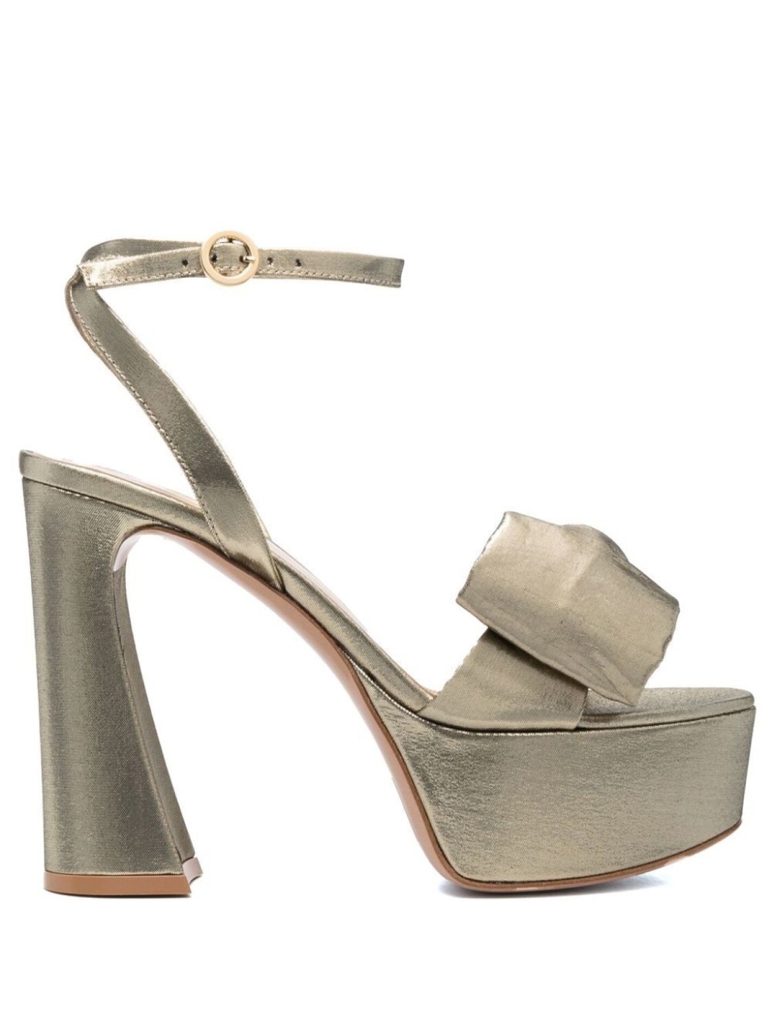 Gianvito Rossi Rosie 120mm bow-detail sandals, золотистый