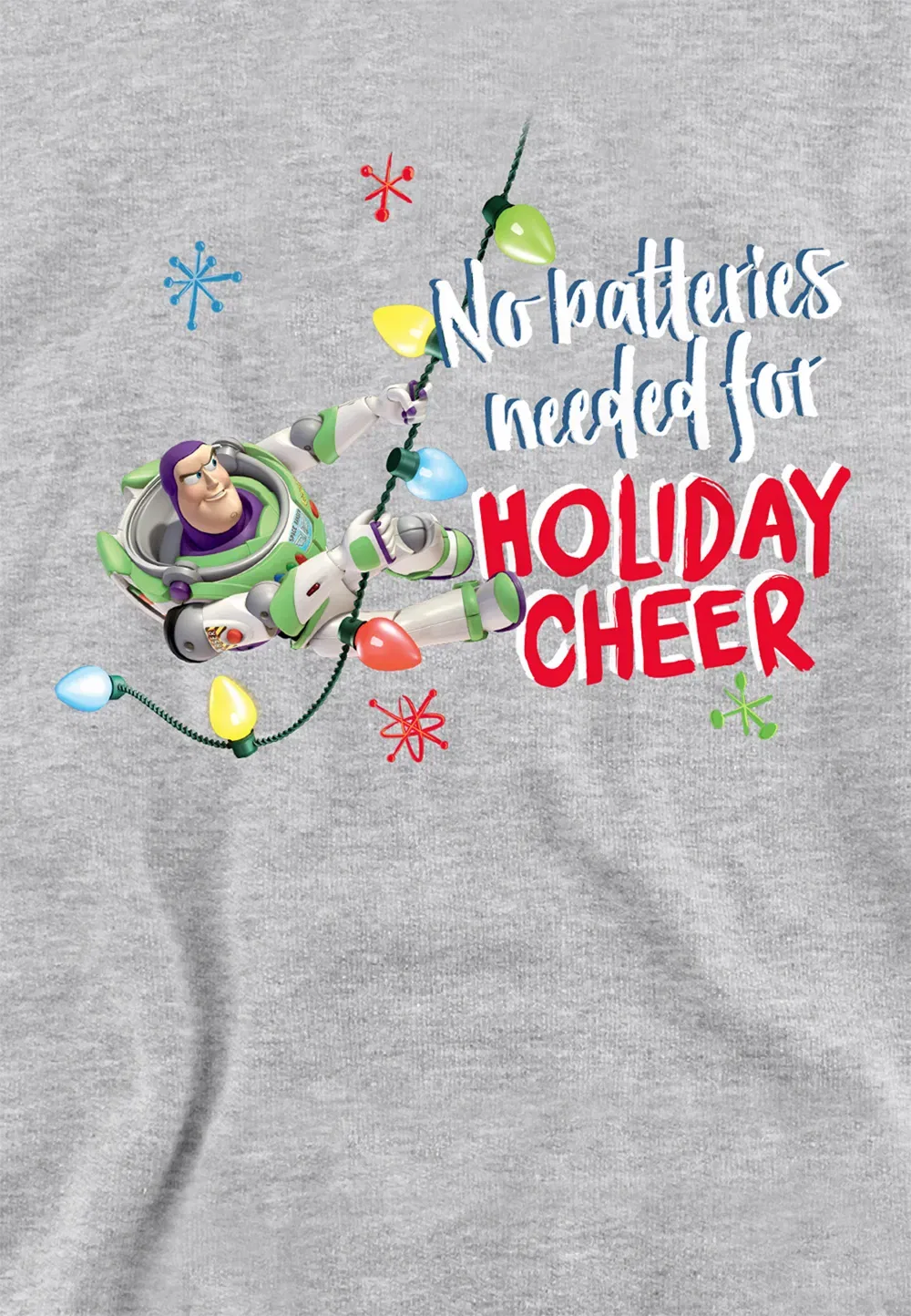 Детская худи Toy Story Buzz Lightyear Christmas Cheer Disney, серый — фото 2