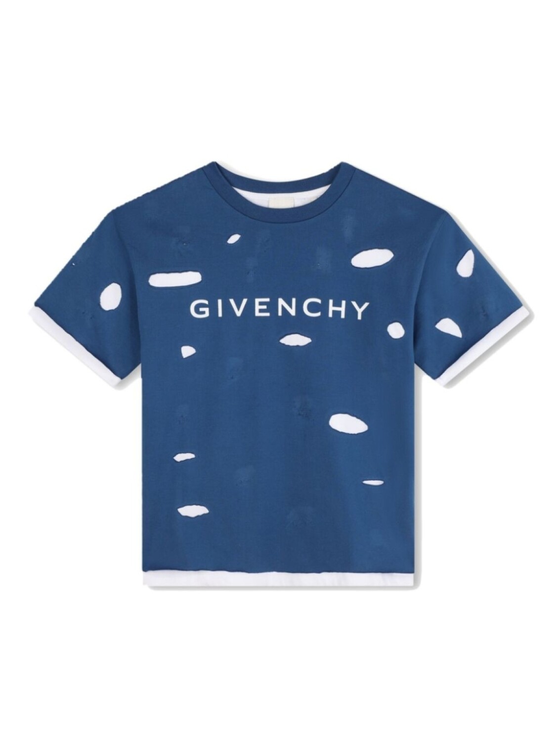 

Givenchy Kids футболка с вырезами, синий