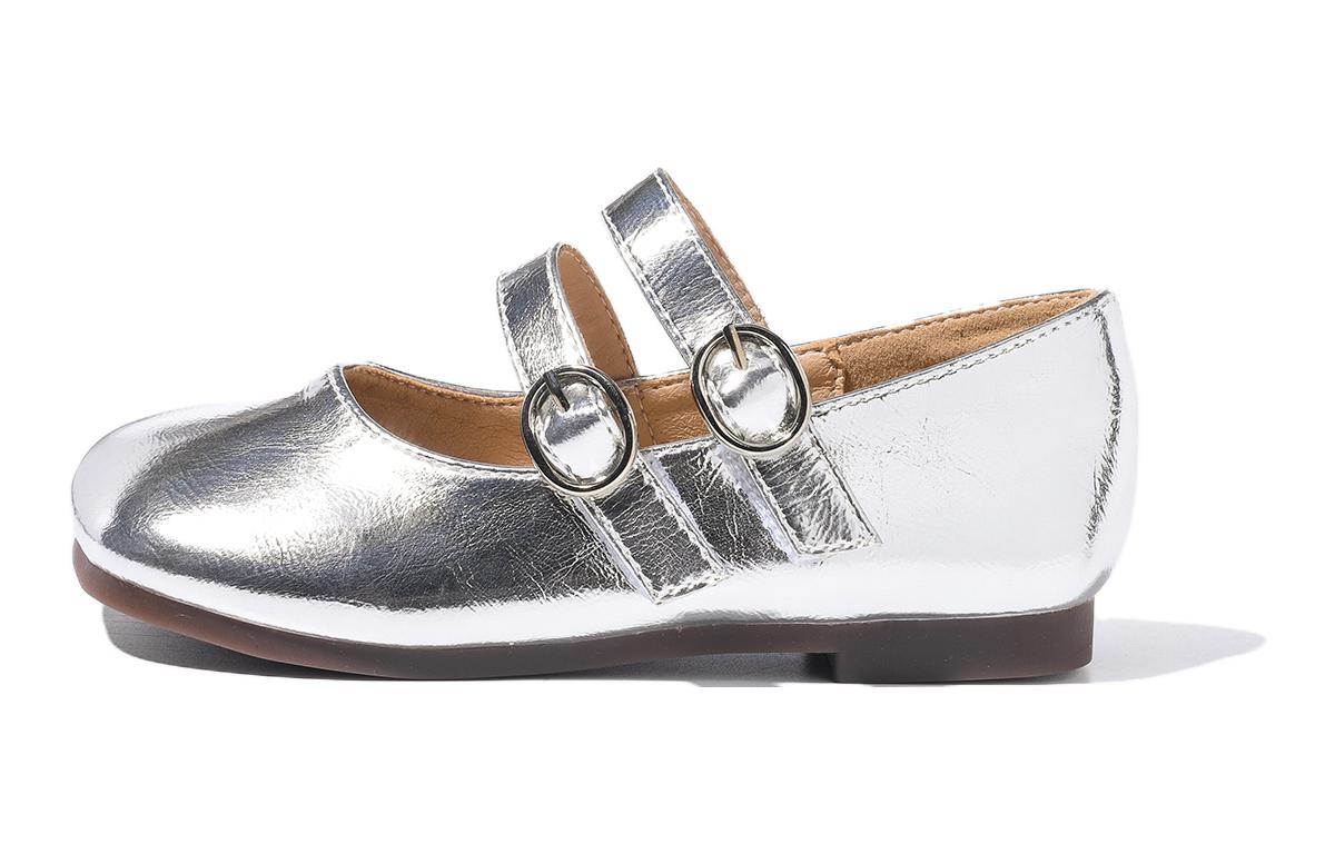 

Легкие низкие детские кожаные туфли ABC DOUKIDS для детей ABCdoukids, серебряный