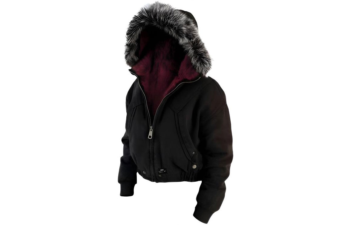 

ZIAREL Пуховик Unisex Black Red Hooded Thickened