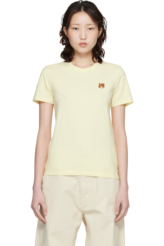 

Maison Kitsuné Обычная футболка с изображением головы желтой лисы