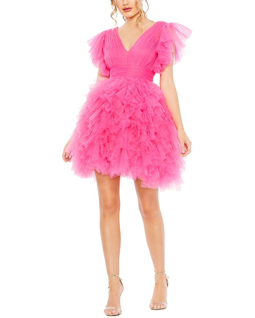 

Платье Mac Duggal Flutter Ruffle Sleeve Tiered