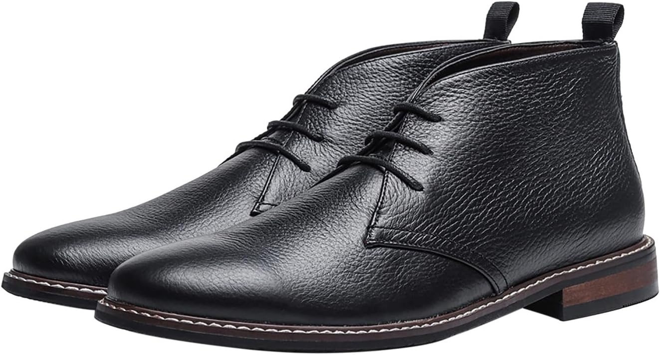 

Мужские повседневные ботинки Santimon Chukka из замши и кожи, для торжеств, свадеб, вестерн-стиля, модные формальные ботинки челси на щиколотку, черный