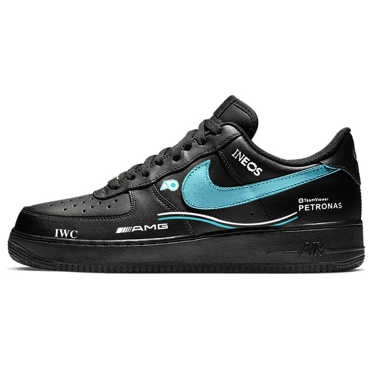 

Кроссовки Nike Air Force 1 Skateboarding Shoes Unisex Low-top Black/Blue, черный