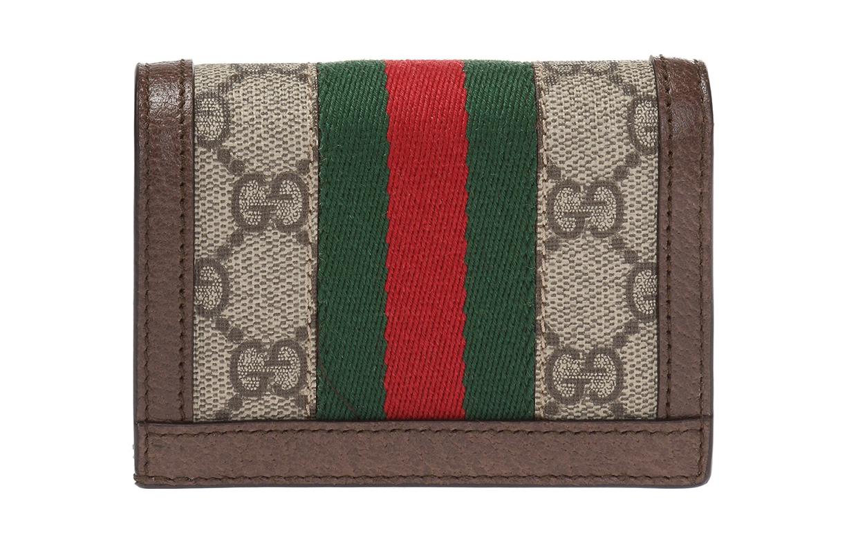GUCCI Кошелек Ophidia Canvas With Leather, картхолдер женский Ebony/Brown — фото 3