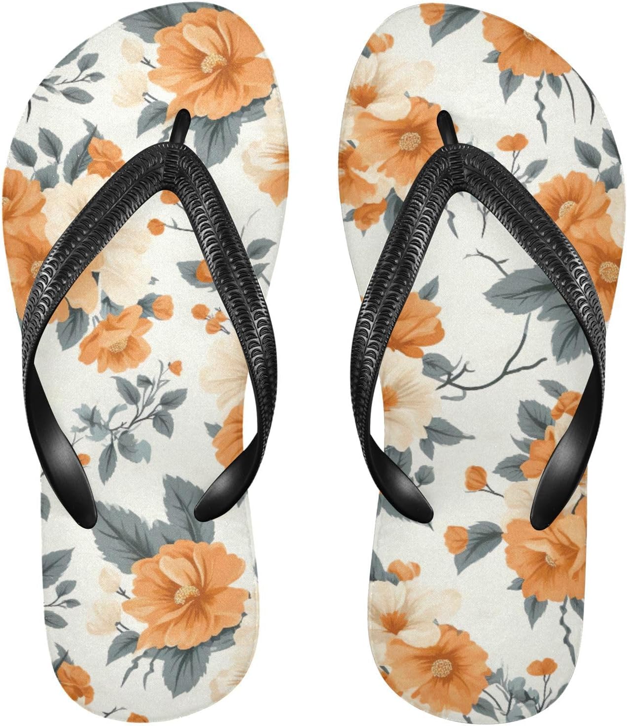 

Цветочные сланцы акварель пляжный душ босоножки с резиновой подошвой, нескользящие летние тапочки для мужчин и женщин, для прогулок Sinestour, Flowers Watercolor