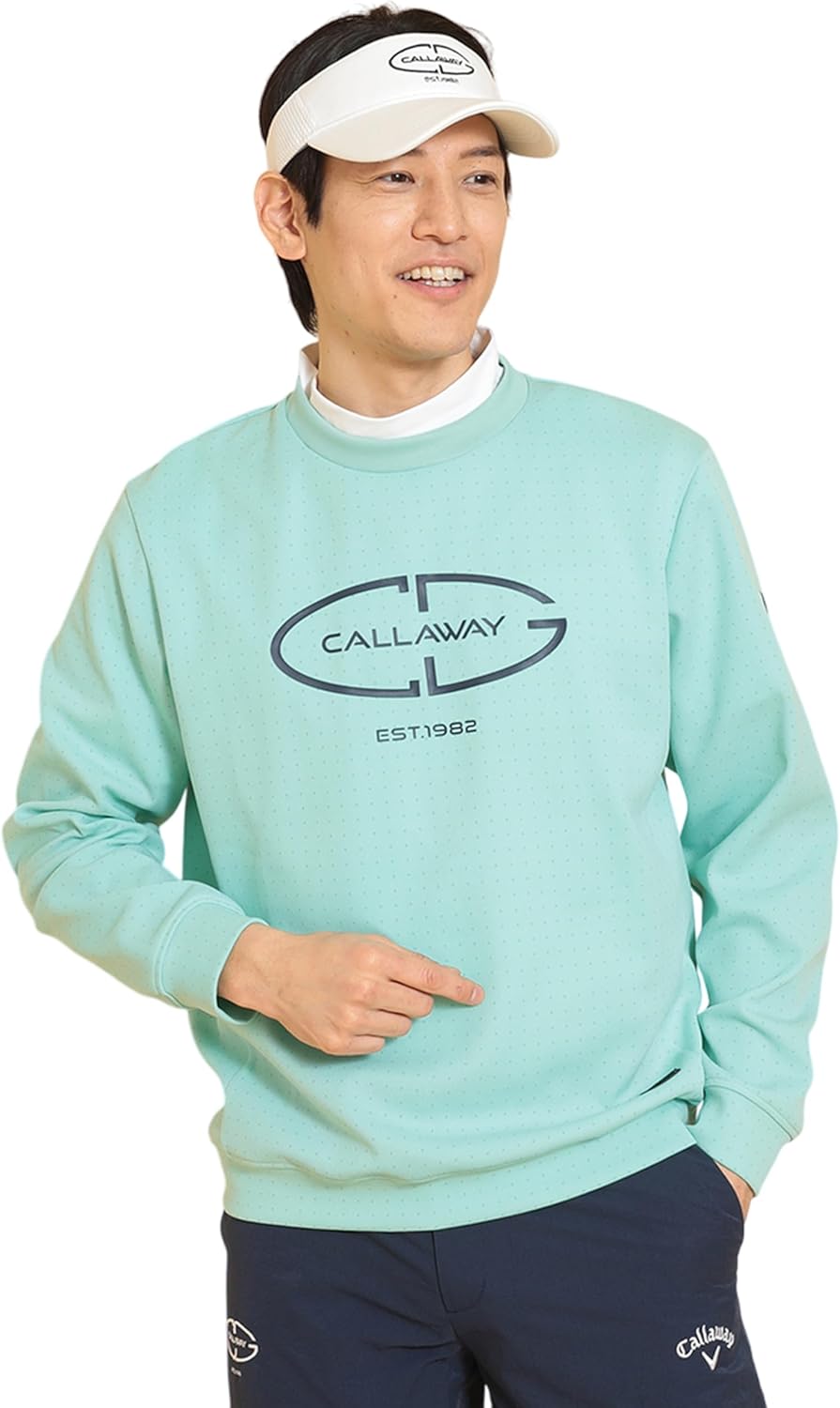 

Мужская толстовка Callaway C25117101 с круглым вырезом (в горошек), для гольфа, светло-зеленый