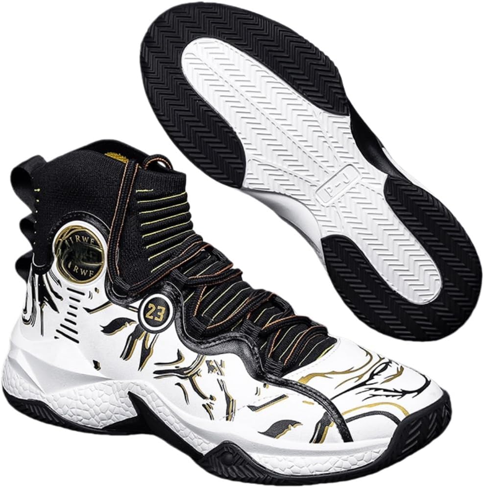 

Мужские баскетбольные кроссовки дышащие, противоскользящие, для бега, спортивные с амортизацией, модные кеды Hhhchpm, белый/черный