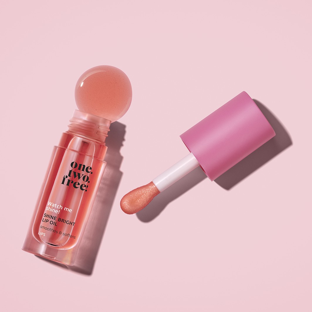 Бальзам для губ Onetwofree — Масло для губ shine bright lip oil , - paradise peach, объем, 5 мл — фото 4