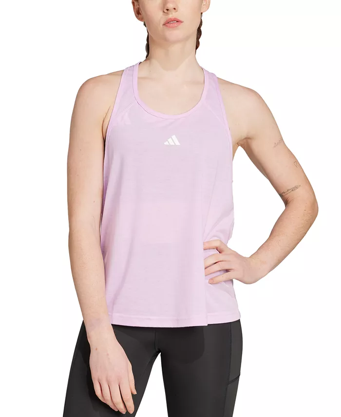

Женский тренировочный топ-майка Racerback с небольшим логотипом adidas, фиолетовый