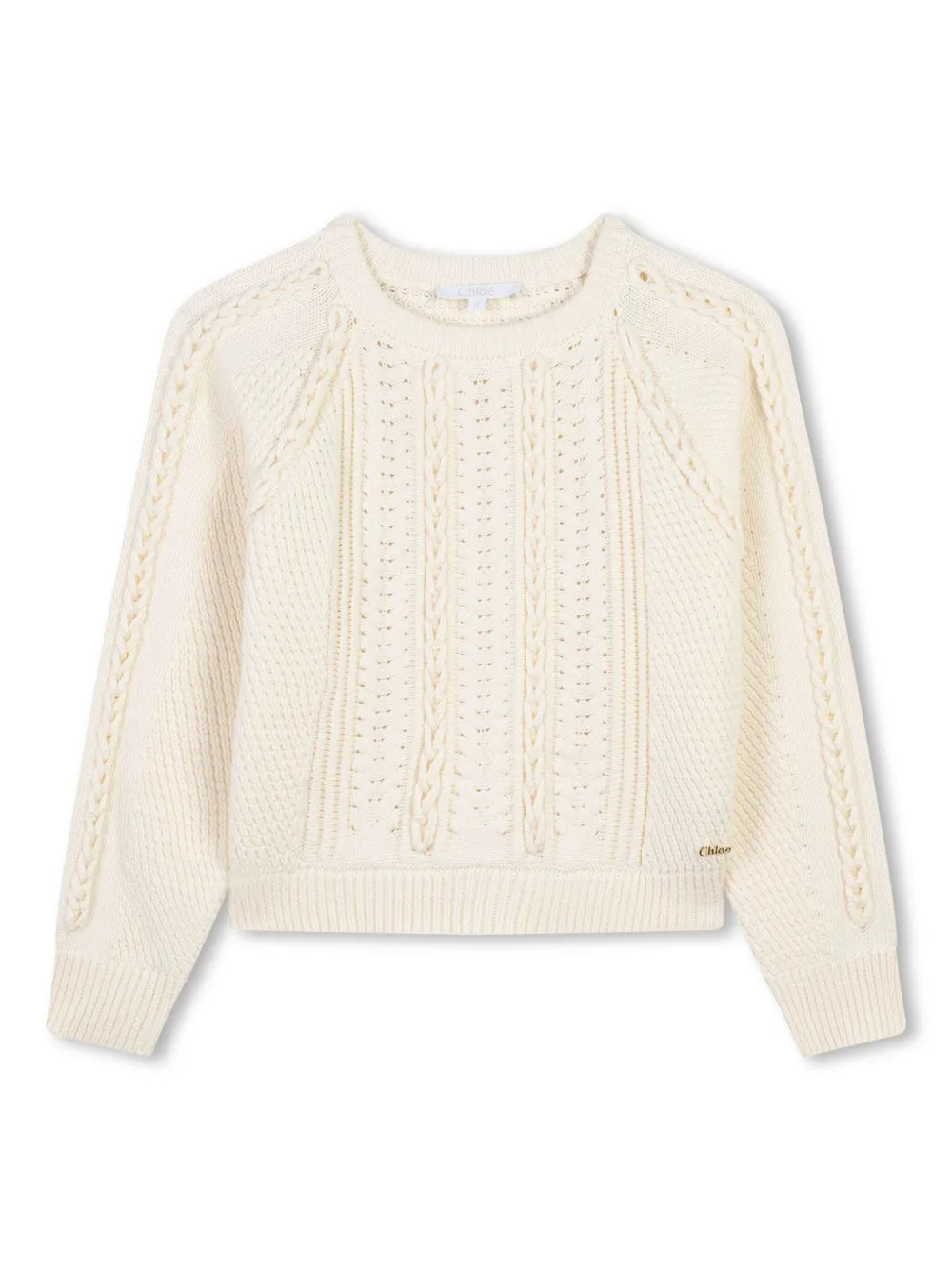 

Джемпер фактурной вязки Chloé Kids, нейтральный