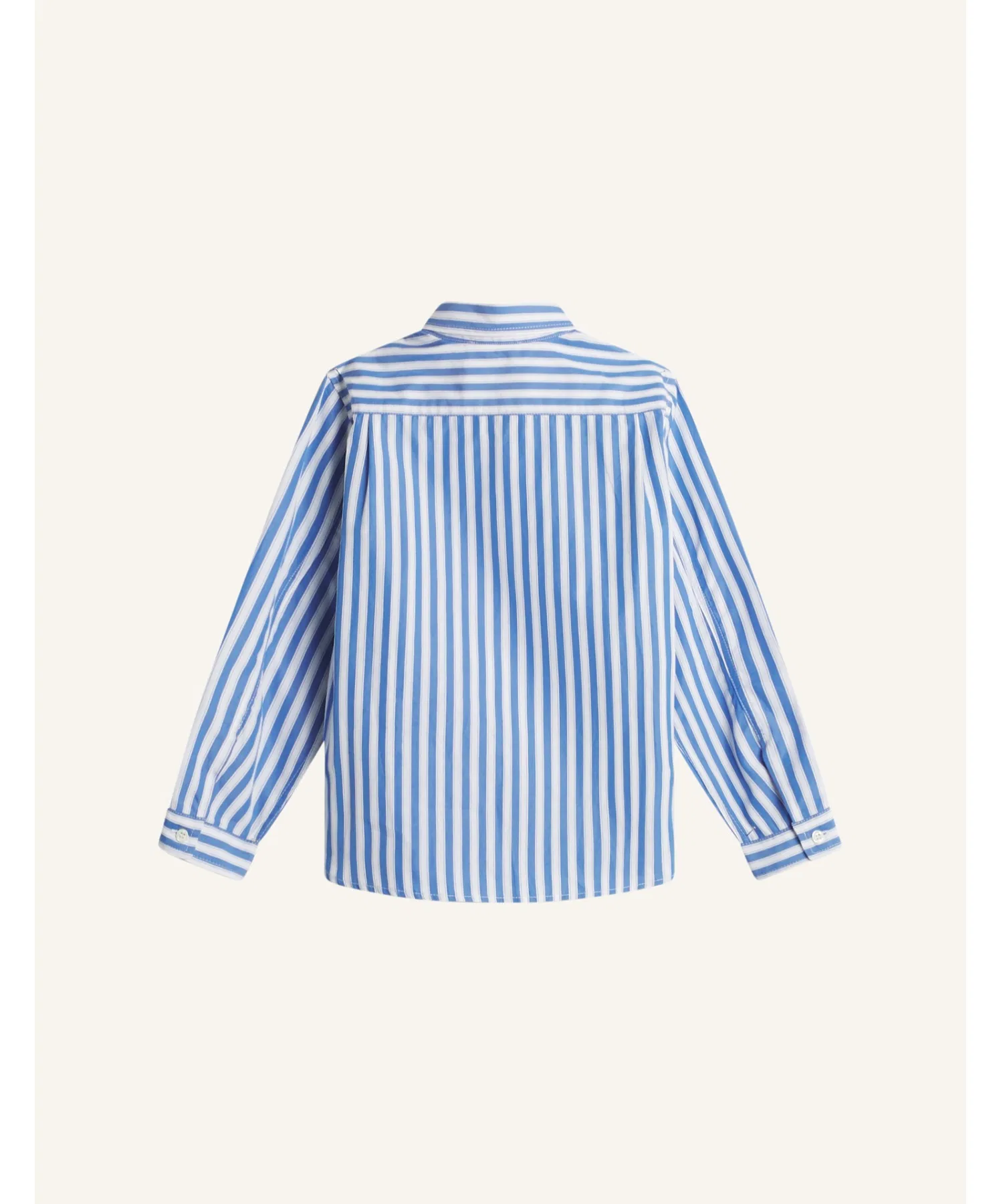 Унисекс полосатая рубашка Maison Kitsune с вышивкой, синяя — фото 3
