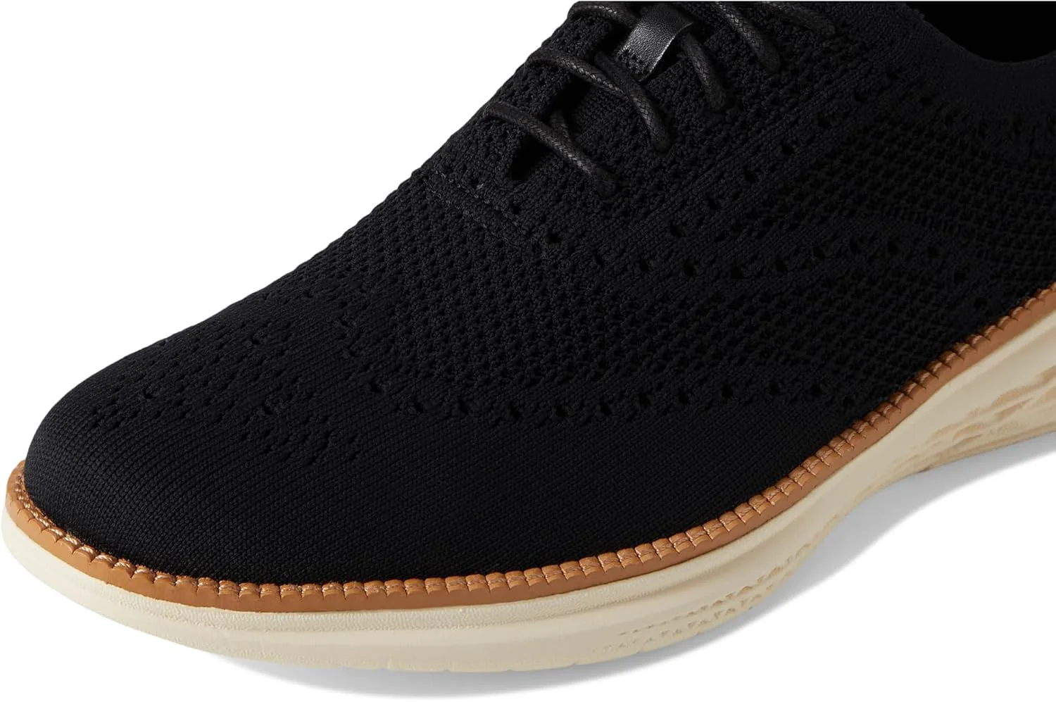 Мужские туфли Cole Haan Grand Hurrion Stitchlite с крыльями, черный/слоновая кость — фото 2