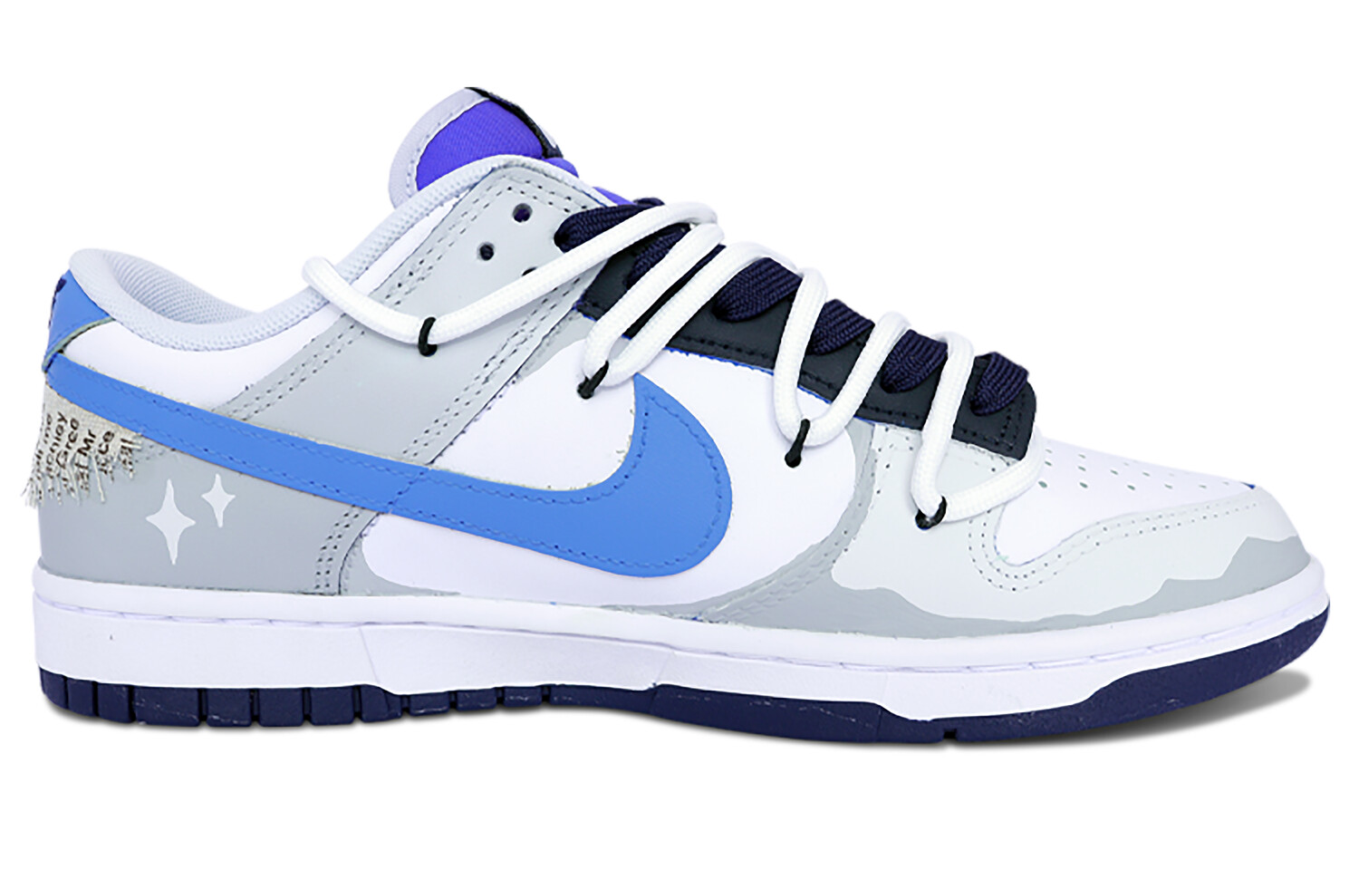 

Кроссовки Nike Dunk Skateboarding Shoes Men Low-top Grey/white/blue, серый