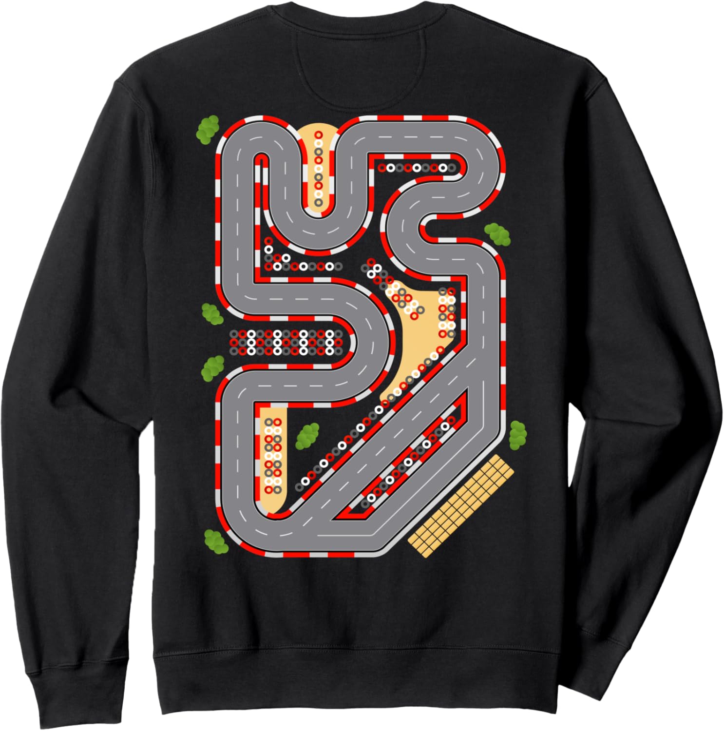 

Толстовка, Детский игровой коврик с рисунком гоночной трассы, спинкой и толстовкой для мамы и папы Cute Race Car Playmat Outfits For Moms & Dads, черный