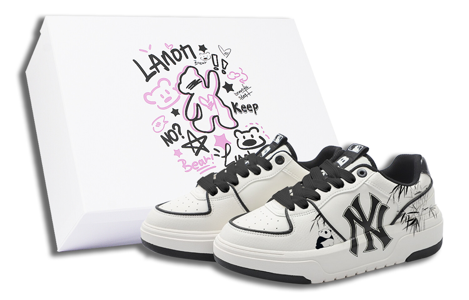 

Кроссовки MLB Chunky Liner Skateboarding Shoes Unisex Low-top White/Black, белый/черный