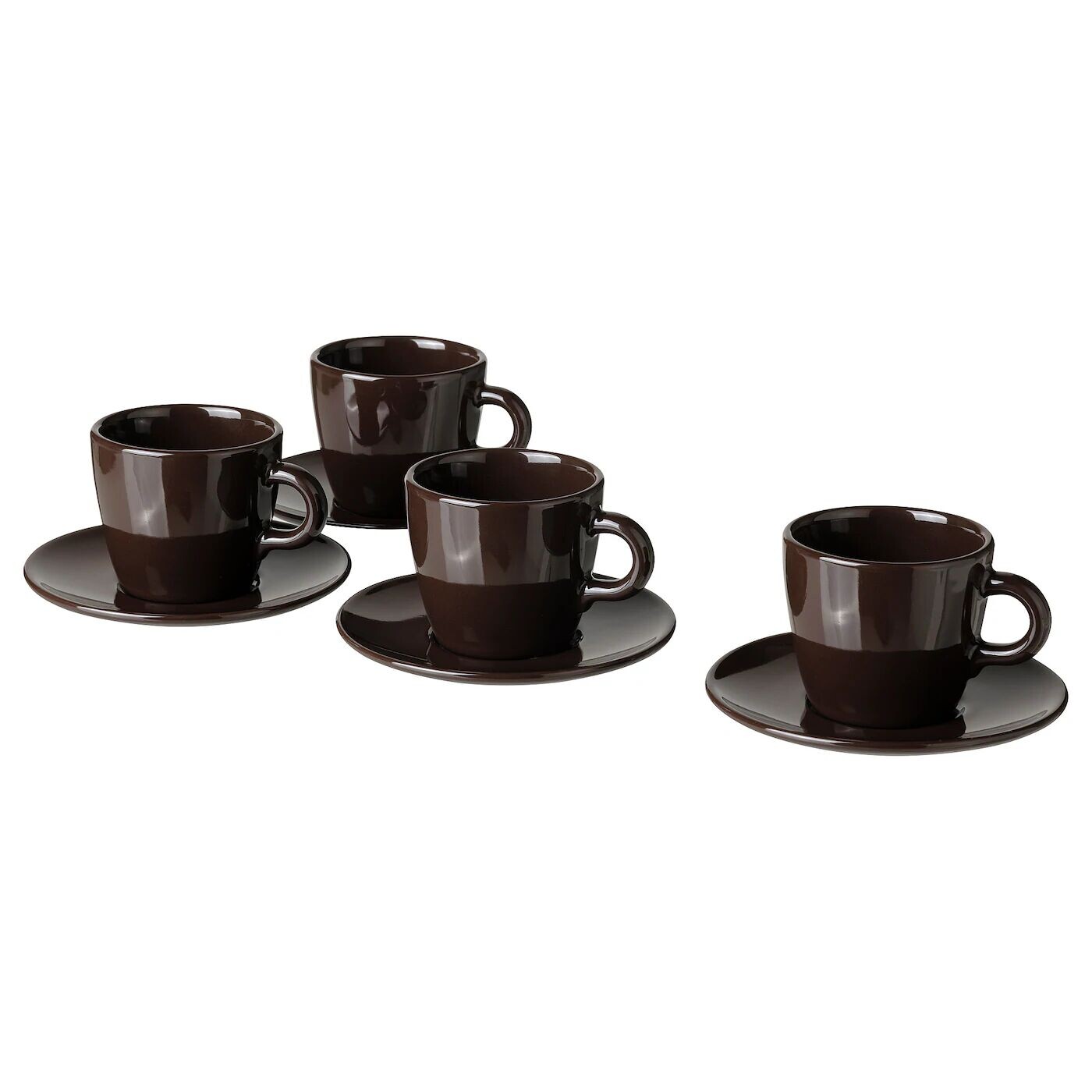 

Чашка с блюдцем, блестящая/коричневая, 7 кл, FÄRGKLAR IKEA
