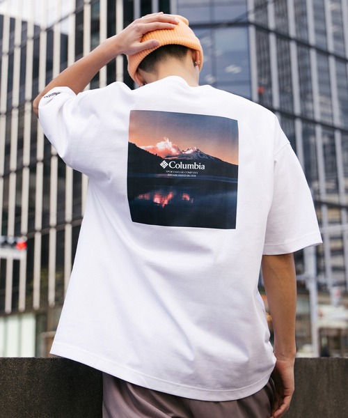 

Футболка с коротким рукавом, влагоотводящая, быстросохнущая, с принтом на спине Columbia, белый