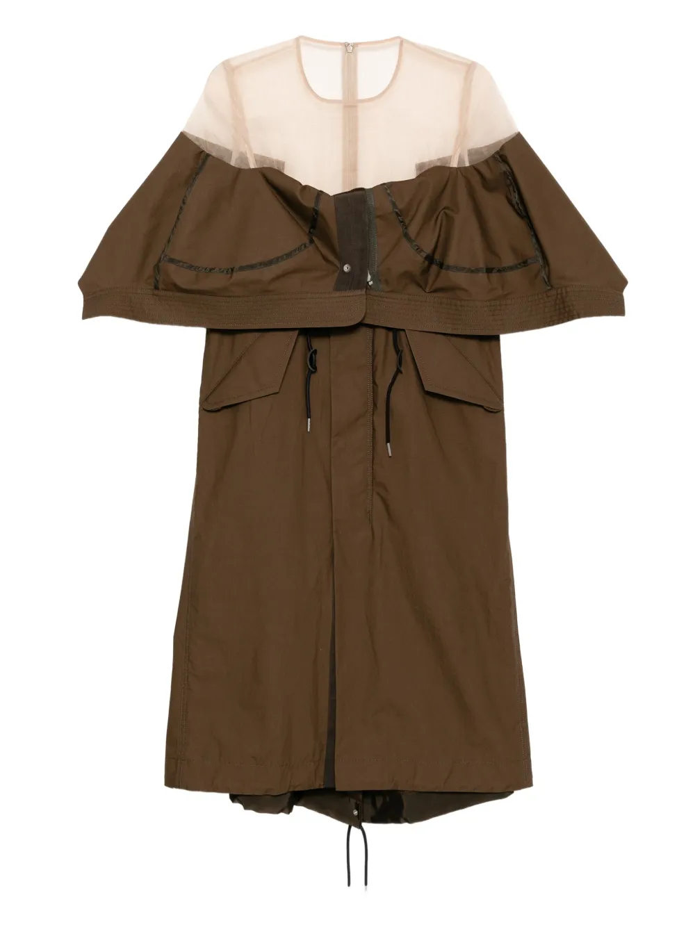 

Платье со вставками SACAI, коричневый