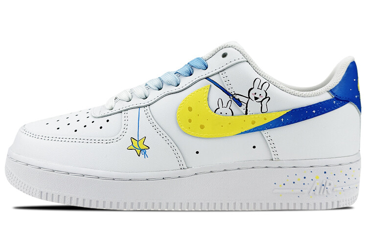 

Кроссовки Nike Air Force 1 Skateboard Shoes Women's Low-Top White Yellow/Blue