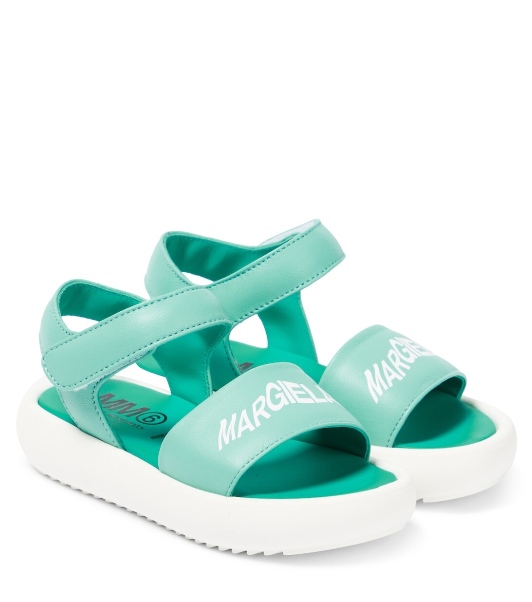 

Кожаные сандалии с логотипом MM6 Maison Margiela, синий