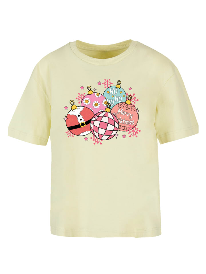 

Футболка F4NT4STIC Tee Pink Cute Weihnachten Tree Balls, цвет softyellow