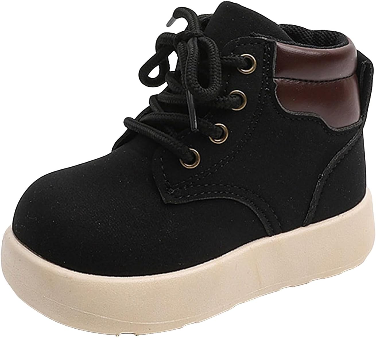 

Детские ботинки IWIHMIV, утепленные, с боковой молнией, на плоской подошве, короткие ботиночки, повседневные, с нескользящей подошвой, наружные кожаные шнурованные туфли, Black