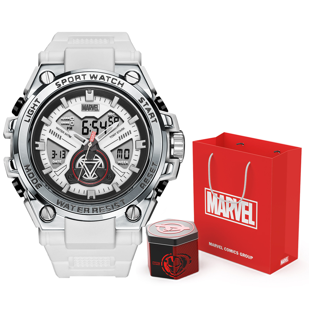 

MARVEL Часы Energy Collection Iron Man Electronic Movement TPU Strap Watch Men's Watch Gray Dial