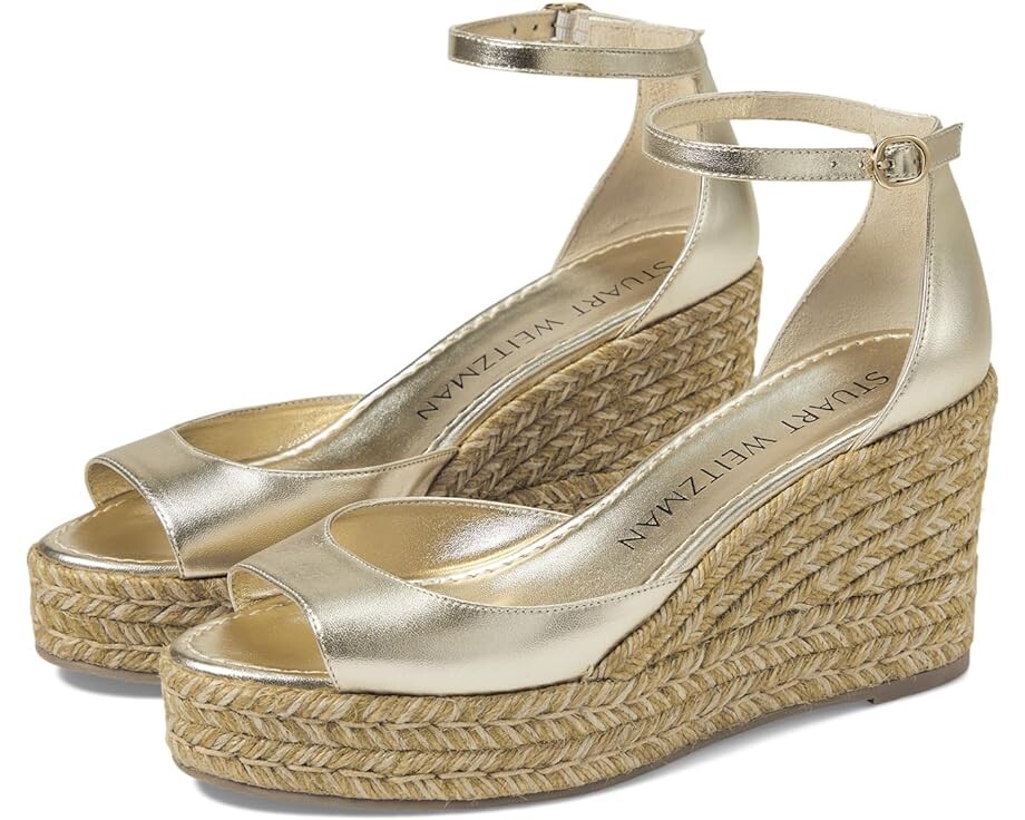 

Туфли Stuart Weitzman Nudistia Espadrille Wedge, цвет Light Gold