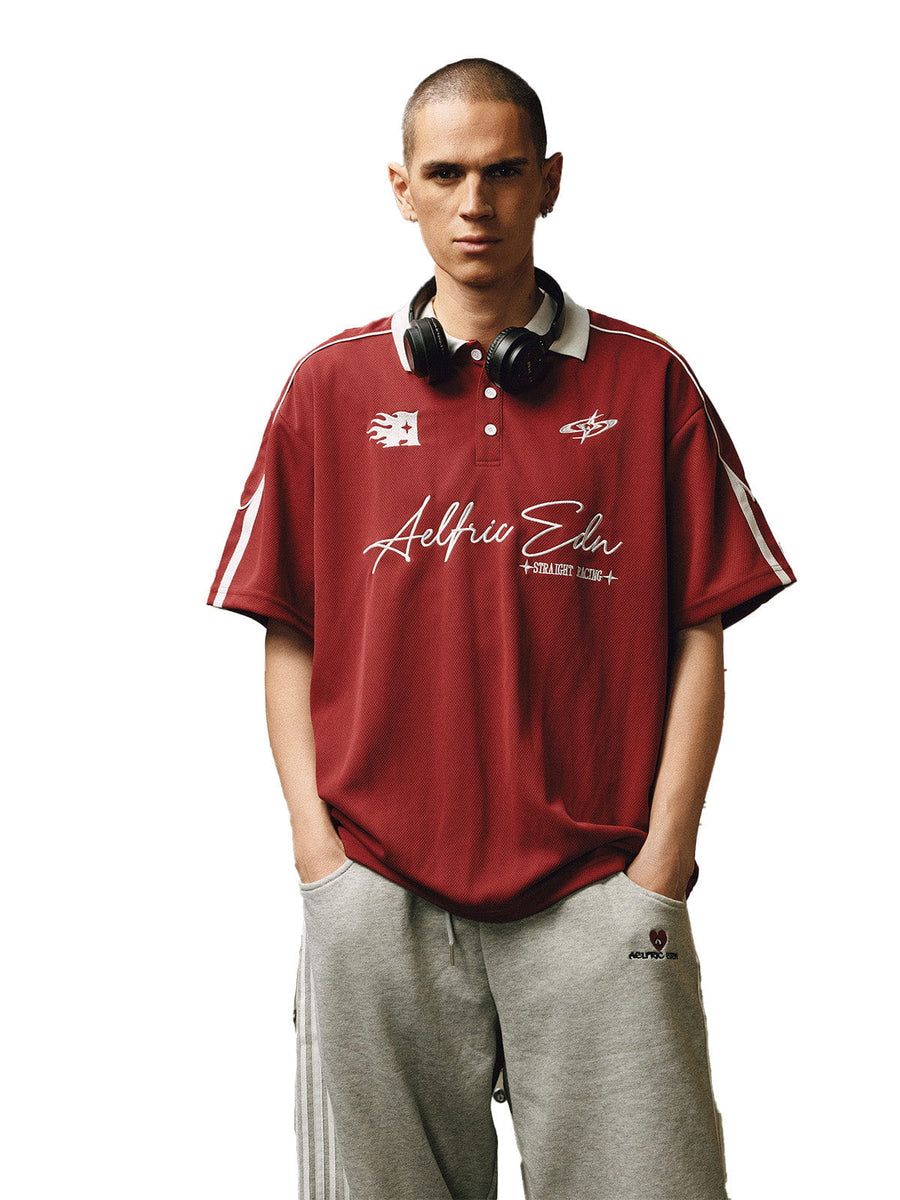 

Мужская спортивная футбольная футболка-поло AELFRIC EDEN, Red, Красный, Мужская спортивная футбольная футболка-поло AELFRIC EDEN, Red