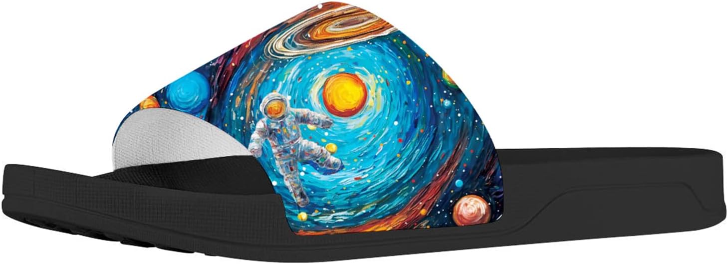

Сланцы с принтом американского флага и лапы собаки Forchrinse для женщин и мужчин, легкие летние пляжные спортивные шлепки, Galaxy Planet Space