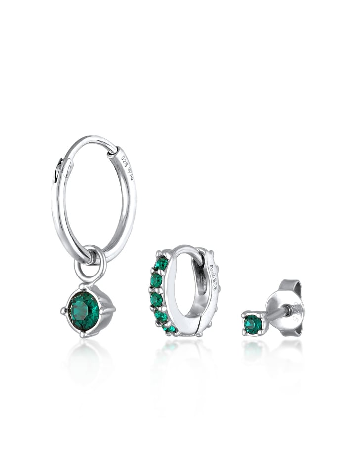 

Elli Серьги из серебра 925 пробы, зеленые