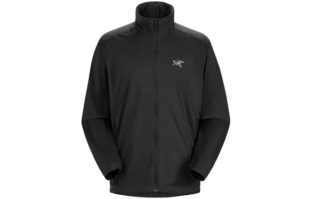 SS23 Nodin мужская ветровка с логотипом и стойкой Arcteryx, Black Sapphire/Black Sapphire — фото 3