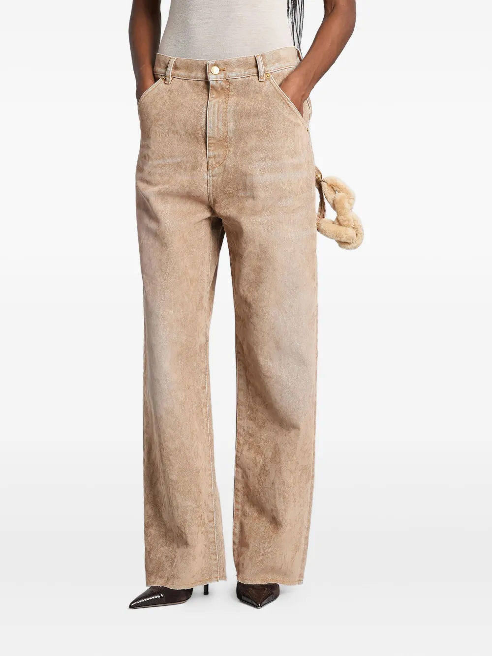 

Широкие джинсы с выбеленным эффектом Darkpark, нейтральный